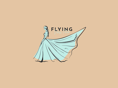 Flying Dress Photo apollostudio branding design dress feminine illustration line art line logo minimalist logo wedding