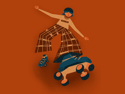 Blue Skates 70s design digital digitalart fashion illustration flat geometric illustration illustrator minimal procreate rollerskates rollerskating skating