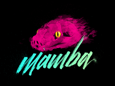 Mamba illustration lettering snake