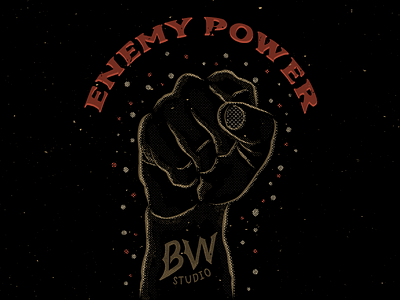 Enemy Power design enemy fist halftone illustration power rebel