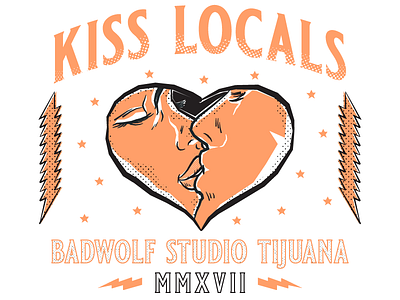 Kiss Locals design graphic design halftone heart illustration illustrator kiss love pop screen tone tijuana tj