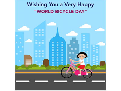 World Bicycle Day Poster Design. design graphic design illustration vector