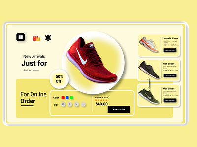 Shoes Store Landing Page UI design buy colorfull creative dailyui design graphic design inspiration landing page market new nike shoes shopping simple store templates themes ui uiux website
