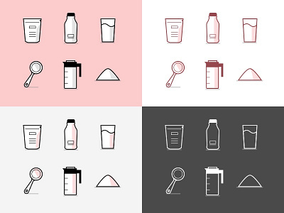 Soylent Icons Experiment flat food icons illustration soylent vector