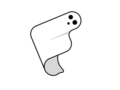 F de Fantôme design flat ghost logo