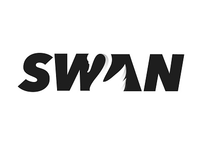 Swan Logotype Rebound art brand branding design flat logo typography vector
