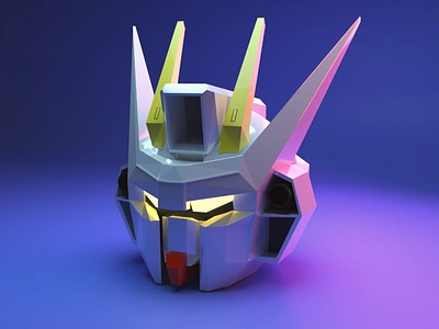 Gundam 3d 3d art 3d design anime art blender brand c4d design geometric gundam illustration mecha modeling photoshop robot website