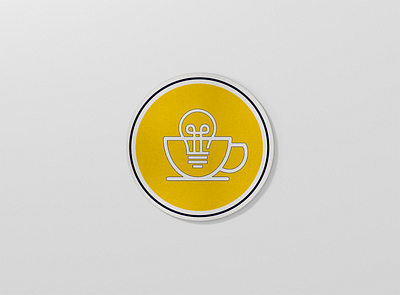 Morning Ideas Coaster brand clean coaster design flat logo minimal yellow