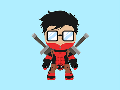 Little Deadpool Bae antihero character design character illustration chibi deadpool fun illustration marvel mini mutant superheros visual