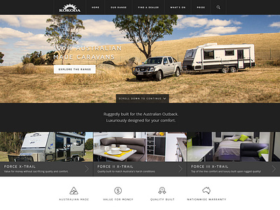 Australian Caravans Website Redesign product page web design