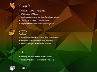 NFT Origami Roadmap branding design geo low poly nft origami