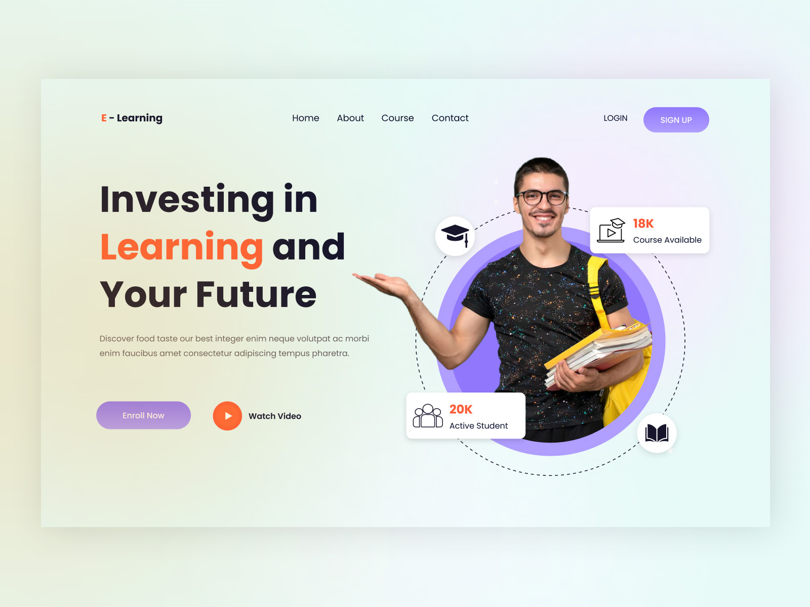 ELearning website designHero section by Alamgir Hossain on Dribbble