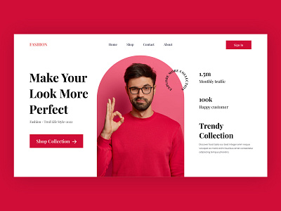 Fashion Website Design clothing ecommerce fashion website header herosection homepage landing page onlineshop onlinestore trendy design ui design ux design websited design woocomerce