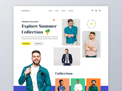 Fashion Website Landing Page Design apparel clothing ecommerce fashion fashion website fashionblogger hero section homepage landing page onlinestore photograpy streetwear trendy ui design ux design web header website design wocommerce