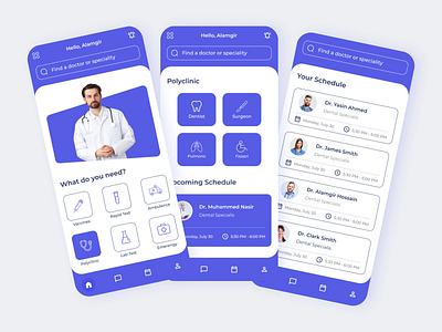 Medical Mobile App Design android app application doctor doctor appoinment health care app ios medical app medical consultant medicine mobile design mobile ui patient phone ui design ux design vaccine