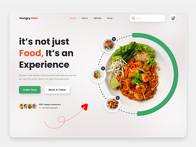 Restaurant Website Design burger cooking creative design eating food and drinks food delivery food delivery service food menu fresh food header design hero section home page landing page online delivery pizza product design restaurant restaurant website trendy design