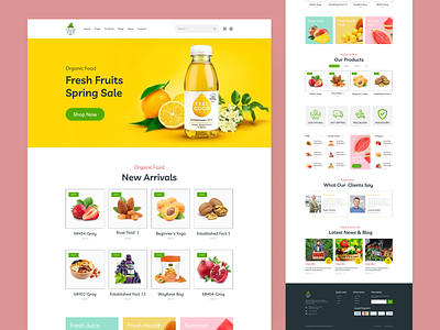 Fruits Website Design apples food order fresh food fruits juice fruits website hero section juice bar juice shop landing page online order orange ui design ux design website design