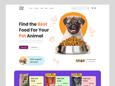 Pet Food Shop Website Design