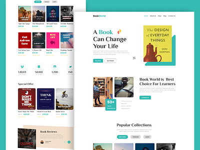 Book Store Website Design audio book book store book website bookshelf bookshop bookshop website ebook home page design landing page library online book ui design ux design website design