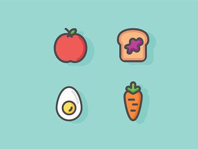 Another breakfast apple carrot colour egg food icon illustration toast