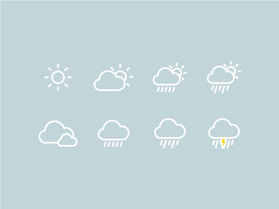 Rain or Shine Icons cloud icon icons illustration rain round sun weather