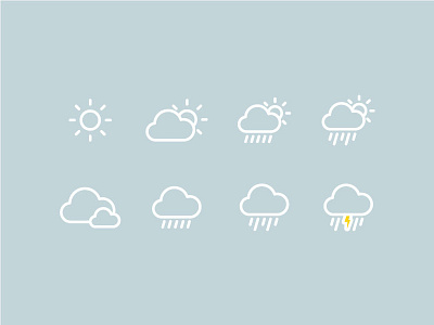 Rain or Shine Icons cloud icon icons illustration rain round sun weather