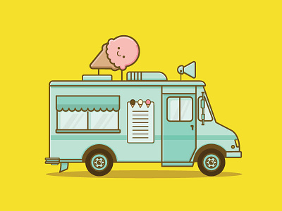 I scream for Ice cream! dessert food truck ice cream ice cream truck icon icons illustration truck