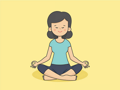 Yoga Mom colour icon illustration meditation pose yoga yoga pose