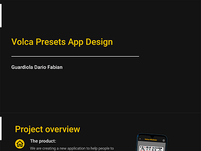 Volca Preset, app proposal https://www.figma.com/proto/jer8J9NRT app case studie design prototipe ui ux