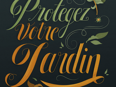 Protegez votre jardin illustration lettering