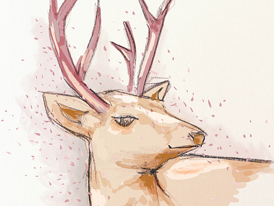 Deer art deer digitalart drawing illustration pencil sketch