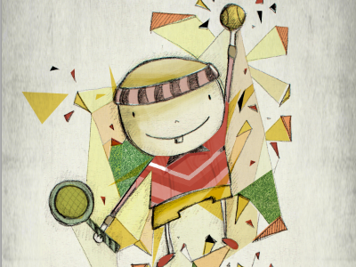 playing tennis character draw illustration sketch