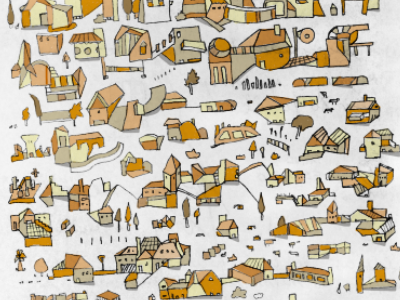 little houses pattern draw illustration sketch