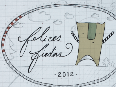 working on "felices fiestas" character draw illustration sketch