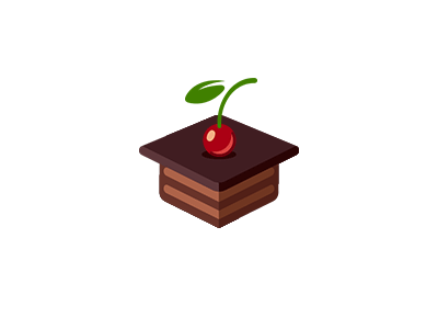 Logo animation baker cake cherry hat study training
