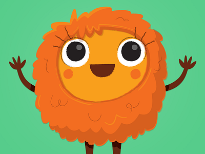 Fuzz character design children fun illustration monster