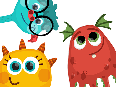 Monsturz character design childrens illustration monsters vector