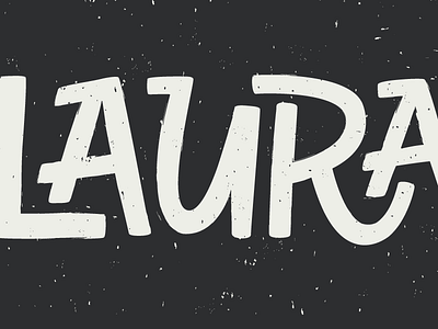 Laura bold branding hand drawn lettering logo textured type vector