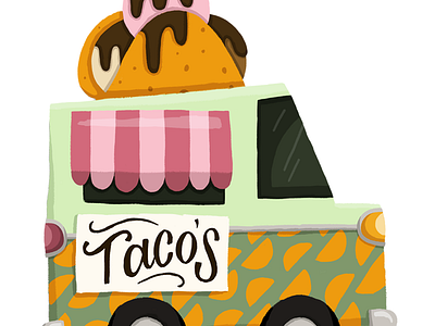 Taco Truck dessert ice cream illustration lettering sweet taco truck week