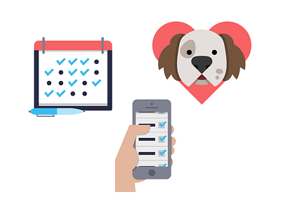 Puppies! app badge calendar dog illustration organised phone puppy vector