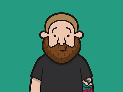 Joe avatar beard character design dude illustration tattoo