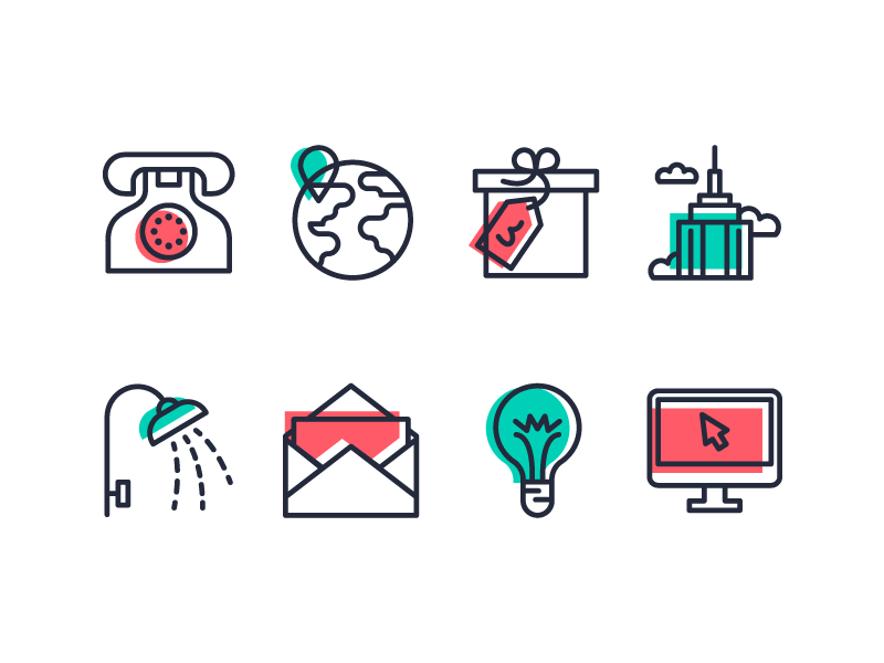 ClassPass line art vector illustration design symbol icon set iconography