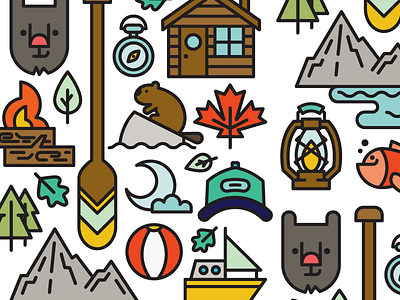 Canadian Summer Postcard canada icon illustration pattern summer vector