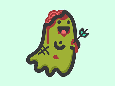 Zombie Flo boobs brains character dead ghost halloween illustration mascot vector zombie