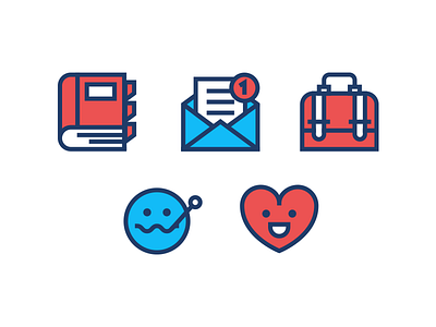 Icons with faces! business character health icon set iconography illustration line office vector