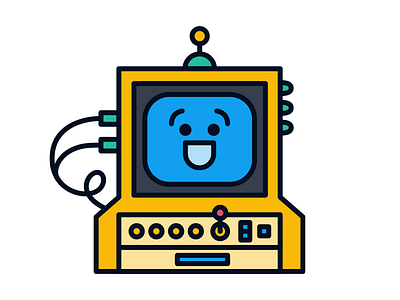 Buddy character computer cute fun illustration machine mascot tech vector