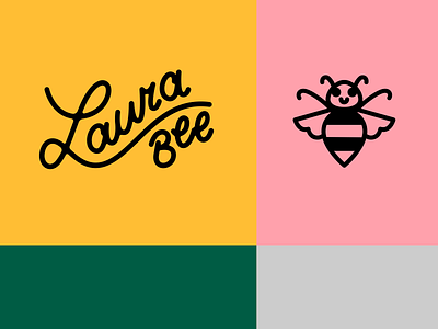 Laura Bee 2019 bee brand branding design icon illustration lettering line logo monoline vector wordmark