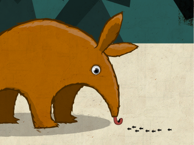 Aardvark aardvark ants childrens book illustration night texture vector