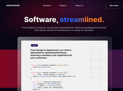 DIERVSAWARE Landign page branding design figma graphic design illustration logo ui