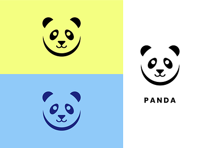 Panda Logo Branding blue branding branding and identity branding identity concept dailylogo dailylogochallenge dribbble flat logodesign modern panda panda bear panda logo panda world symbol vector yellow